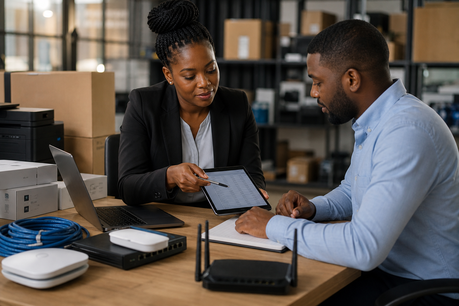 Procurement professionals reviewing ICT supply requirements